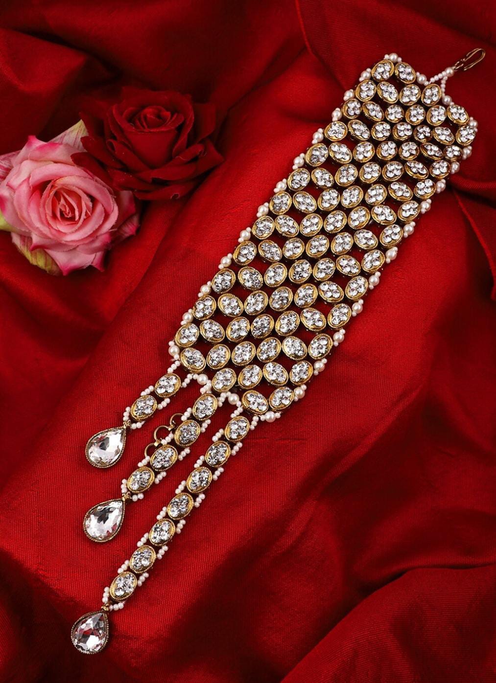 Traditional Gold-Plated Pearl Bracelet For Woman & Girls